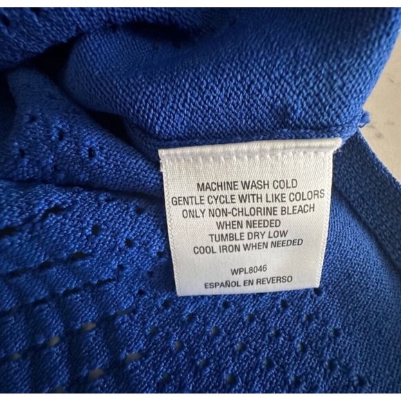 Bar III Womens Cold Shoulder Knit Sweater M Blue Viscose & Nylon - Picture 3 of 9